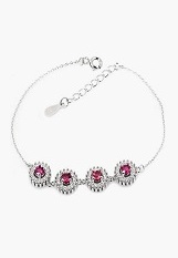 catchy small natural pink tourmaline birthstone bracelet